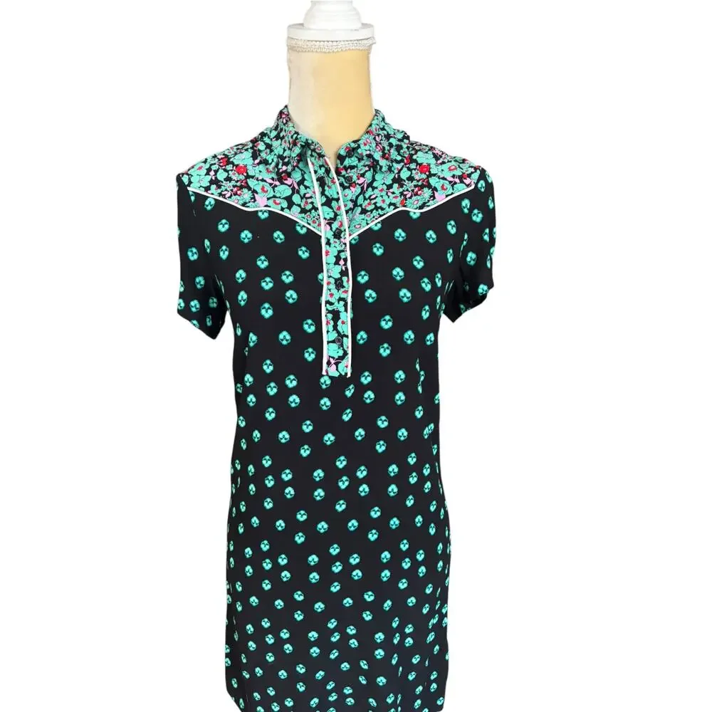 Maje Romani Collared Shirt Dress Boho Cowgirl Western Festival Size 1 Small
